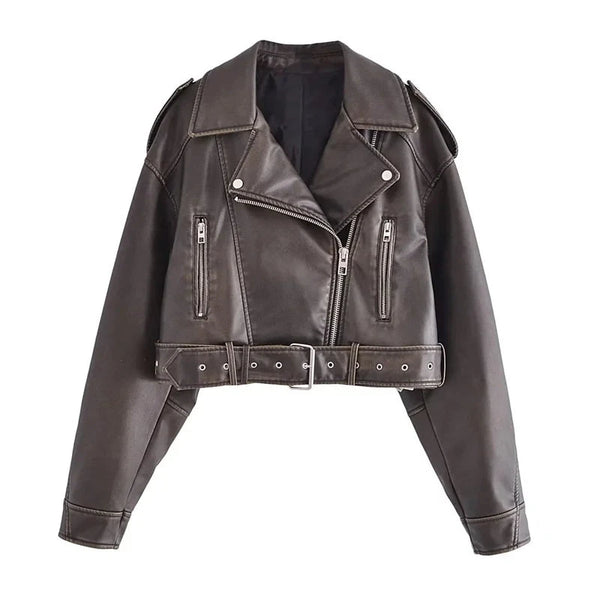 Giacca biker in pelle sintetica