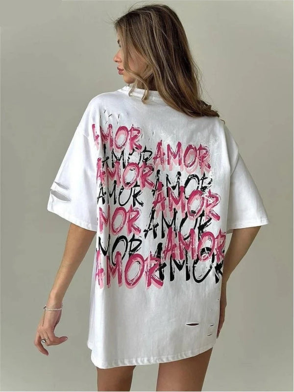 T-shirt streetwear AMOR print