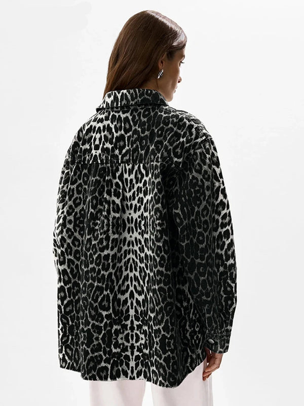 Giacca in cotone animalier