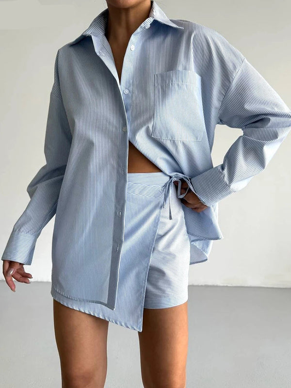 Set a righe gonna a fascia + camicia