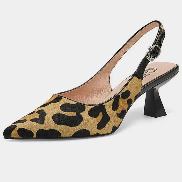 Slingback leopardate Office lady