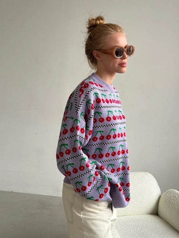 Cherry pullover girocollo