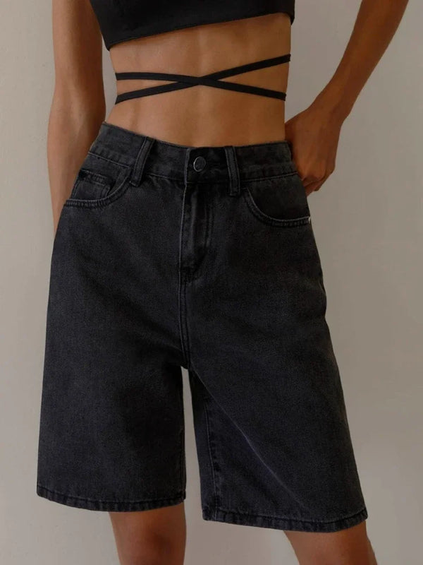 Shorts di jeans a vita alta