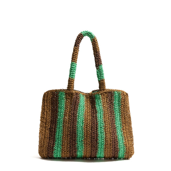Borsa tote in paglia intrecciata